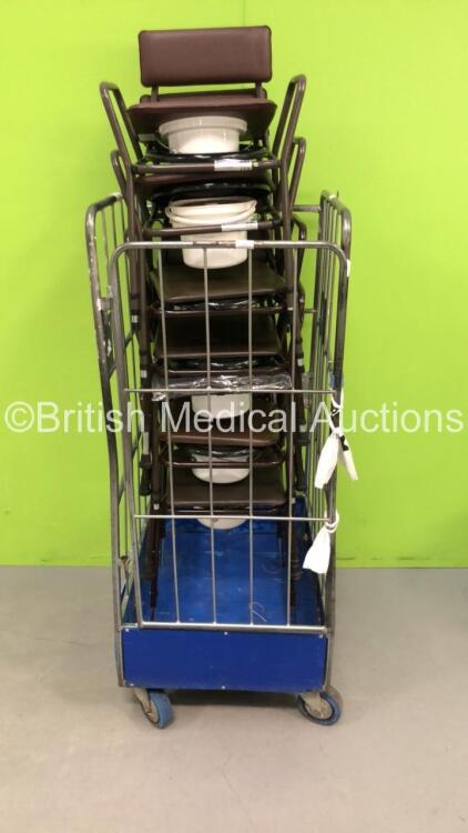 Cage of 7 x Static Commode Chairs * New * (Cage Not Included)