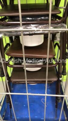 Cage of 7 x Static Commode Chairs * New * (Cage Not Included) - 3