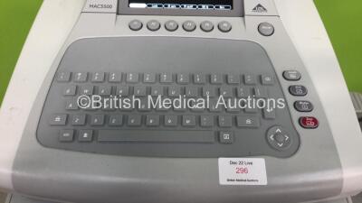 GE MAC 3500 ECG Machine on Stand with 10 Lead ECG Leads (Powers Up) *S/N SKK17510109PA* - 2