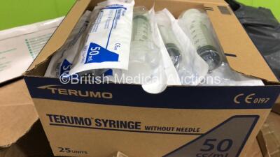 Pallet of Mixed Consumables Including Terumo Syringes without Needles, Surgical Face Masks and Portex Blue Line Ultra Tracheostomy Tubes (Out of Date) - 2