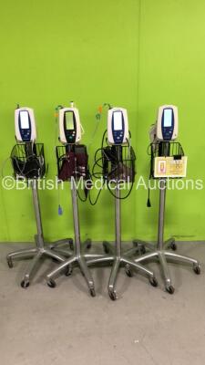 3 x Welch Allyn SPOT Vital Signs Monitors on Stands and 1 x Welch Allyn 420 Series Vital Signs Monitor on Stand (All Power Up) *S/N 200807752*