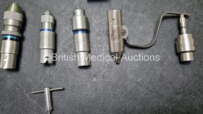 Job Lot Including 1 x Stryker System 6 6205 Rotary Handpiece, 1 x Stryker TPS Universal Driver, 1 x Stryker 1/4 Drill Attachment, Stryker Keyless Drill Attachment, 1 x Stryker AO Small Drill Attachment, Stryker Hudson Modified Trinkle Reamer Attachment 1 - 4