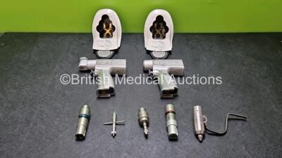 Job Lot Including 2 x Stryker System 5 Rotary Handpieces,1 x Stryker 1/4 Drill Attachment, 1 x Stryker Hudson Attachment, 1 x Stryker Reamer Attachment, 1 x Stryker Pin Collet Attachment and 2 x Stryker Aseptic Battery Housing