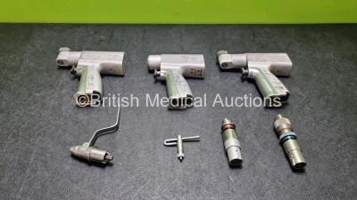 Job Lot Including 3 x Stryker System 5 Rotary Handpieces,1 x Stryker Hudson Modified Trinkle Reamer Attachment, 1 x Stryker Keyless Drill Attachment and 1 x Hall Power Pro Wire Driver,