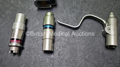 Job Lot Including 2 x Stryker System 5 Rotary Handpieces,1 x Stryker 1/4 Drill Attachment, 1 x Stryker Keyless Drill Attachment, 1 x Stryker Hudson Modified Trinkle Reamer Attachment, 1 x Stryker Wire Collet, 1 x Swiss DHS / DCS Attachment, 2 x Stryker As - 5