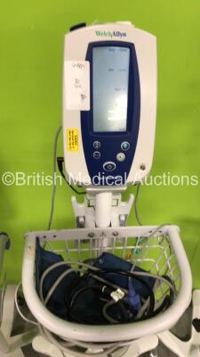 3 x Welch Allyn SPOT Vital Signs Monitors on Stands (All Power Up) *S/N 201414800* - 3