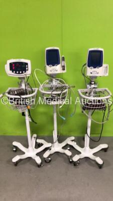 1 x Welch Allyn 53NT0 Vital Signs Monitor on Stand and 2 x Welch Allyn SPOT LXi Vital Signs Monitors on Stands (All Power Up) *S/N 20140301857*