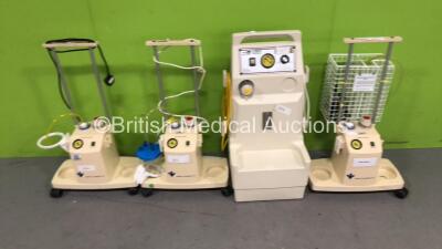 3 x Therapy Equipment Ltd Suction Pumps and 1 x Oxylitre Elite High Mobile Suction Unit (All Power Up) *S/N 113399*