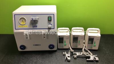 Mixed Lot Including 3 x Sino Medical SN-1800V Infusion Pumps *Mfd 2020* and 1 x SAM 35 Suction Unit (All Power Up)