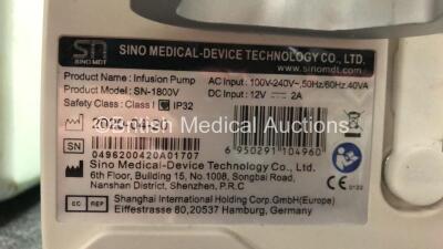 Mixed Lot Including 3 x Sino Medical SN-1800V Infusion Pumps *Mfd 2020* and 1 x SAM 35 Suction Unit (All Power Up) - 8