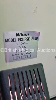 Nikon Model Eclipse E400 Benchtop Microscope with 2 x CFI 10 x / 22 Eyepiece (Powers Up) - 7