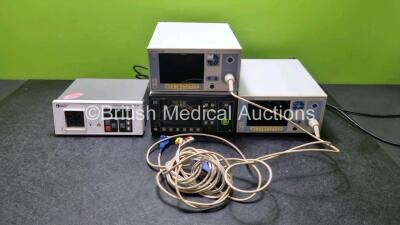 Mixed Lot Including 3 x Kontron Micromon 7142B Blood Pressure Patient Monitors Including 1 x 3 Lead ECG Lead (All Power Up) and 1 x Pharmacia Biotech EPS 300 Electrophoresis Power Supply (Powers Up)