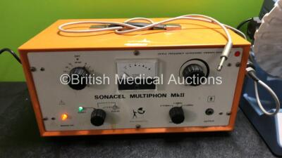 Mixed Lot Including 1 x Sonacel Multiphon Mk II Unit (Powers Up) 1 x Stuart SB2 Rotator (Powers Up) and 1 x Arjo Hoist Battery Charger - 2