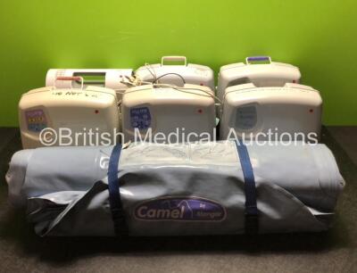 Job Lot Including 6 x Mangar Airflo Compressors (" x Missing Handles) and 1 x Camel by Mangar Mattress