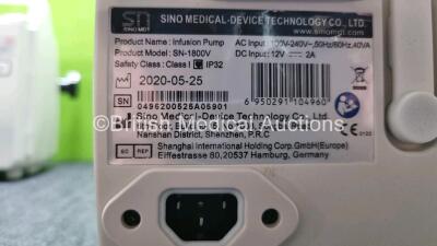 6 x Sino Medical SN-1800V Infusion Pumps (All Power Up) *SN 0496200513A03067 / 0496200525A05923 / 0496200513A028723 / 0496009513A03066 / 049600513A02871 / 04696200519A04679* - 8