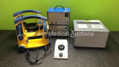 Mixed Lot Including 2 x Laerdal LSU Suction Units (Both Power Up, 1 x Damaged Casing - See Photos) with 1 x DC Power Supply, 2 x Charles Austen Capex L2C Pumps, 1 x Elcomponent AEM 31 DIN Power Consumption Meter and 1 x Desaga MM1 Vortex Mixer