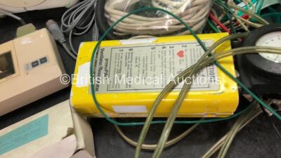 Mixed Lot Including 1 x Traction Splint, 1 x Pneupac Ventilator / Resuscitator, 2 x Breathing Masks, 1 x Omron CX Nebulizer, and Various Patient Monitoring Cables - 2