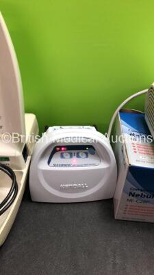 Mixed Lot Including 1 x Philips Respironics Porta Neb Nebulizer, 1 x Kendall SCD Express Pump, 1 x Omron NE-C28P Nebulizer and 4 x Ombra Table Top Compressors (All Power Up) - 3