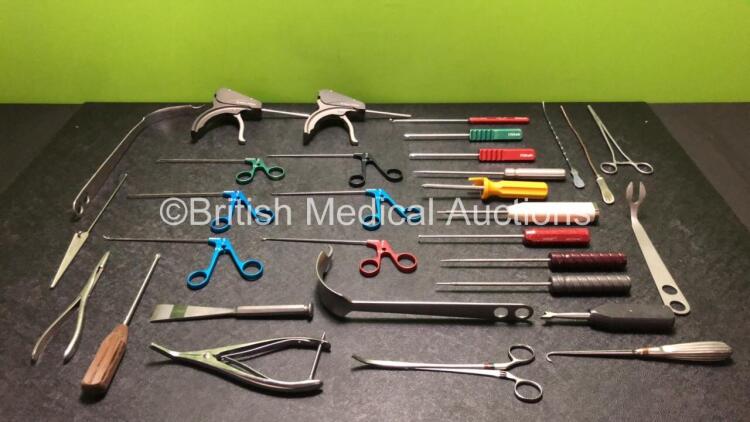 Job Lot of Various Surgical Instruments and Depuy / Mitek Instruments in Tray