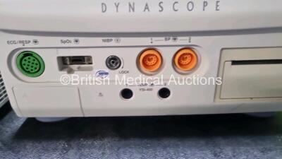 2 x Fukuda Denshi Dynascope DS-7200 Patient Monitors Including ECG, SpO2, NIBP, BP1, BP2, T1, T2 and Printer Options (Both Power Up, 1 x with Damage to Casing - See Photo) - 6