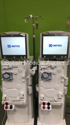 2 x Nipro Corporation Surdial X Dialysis Machines Version 1.506 with Hoses (Both Power Up) *Mfd 2019/2018* - 2