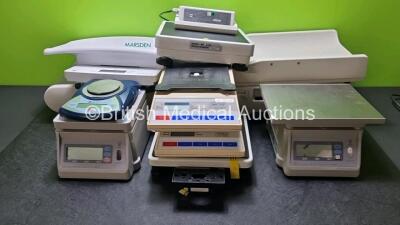 Job Lot Including 1 x Digi DS-671 Weighing Scale, 1 x Digi DS-676 Weighing Scale, 2 x Tanta TLD-612 Weighing Scales, 3 x Seca Baby Weighing Scales, 1 X Marsden Baby Weighing Scales, 1 x Marsden MPCS-250 Weighing Scales *SN 1151278 / 08505047 / 17523431030