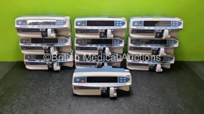 10 x CareFusion Alaris Guardrails GH Plus Syringe Pumps (8 x Power Up 1 x with Damage to Casing - See Photo) *SN 800283602 / 800206627 / 8002835541 / 800207167 / 135102169 / 800283575 / 135102466 / 800283544 / 800207124 / 800283565* *G*