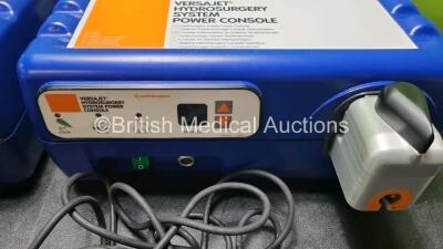 2 x Smith and Nephew VersaJet Hydrosurgery Power Consoles with 2 x Footswitches (1 x No Power) - 3