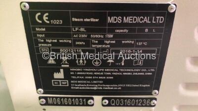 MDS Medical LF-8L Steam Sterilizer Autoclave (Powers Up) - 3