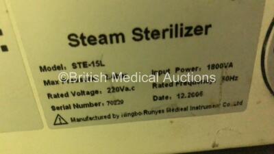 Excel Enigma STE-15L Steam Sterilizer Autoclave (Powers Up) - 3