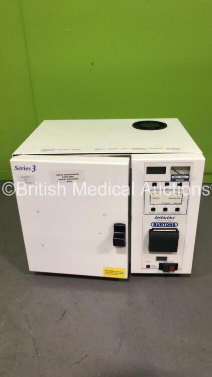 Instaclave Model 2030 Series 3 Steam Sterilizer Autoclave (Untested Due to Missing Plug - See Photo)