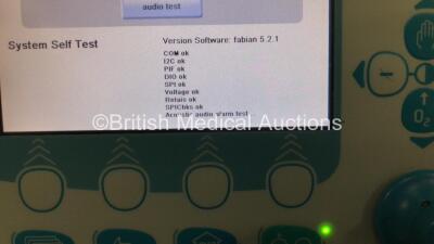 Acutronic Medical Systems Fabian Therapy Ventilator *Mfd - 2013* Software Revision - 5.2.1 on Stand with Hose (Powers Up) *AN11BB-0220* - 3