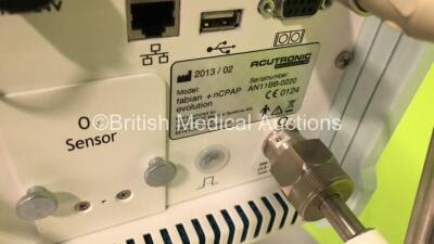 Acutronic Medical Systems Fabian Therapy Ventilator *Mfd - 2013* Software Revision - 5.2.1 on Stand with Hose (Powers Up) *AN11BB-0220* - 6