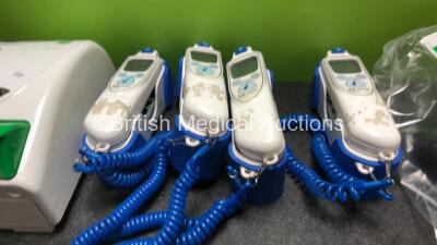 Mixed Lot Including 10 x Fisher & Paykel REF RT040M CPAP Hospital Masks *Mfd 04-2020* 3 x Covidien Genius 2 Thermometers and Base Units and 1 x Biocote Soap Dispenser - 3