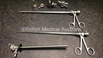 Job Lot Including 2 x Gyrus Cannulas, 1 x Olympus Cannula, 2 x Unknown Cannulas, 1 x Karl Storz Trocar, 1 x Storz Cannula and 2 x Laparoscopic Instruments - 3