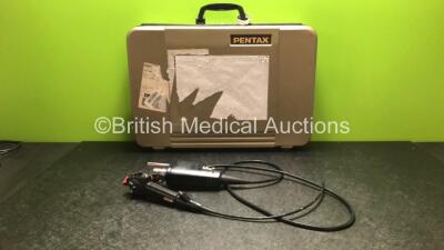 Pentax ECY-1570 Video Cystoscope in Case - Engineer's Report : Unable to Check -No Fault Found, Angulation - No Fault Found, Insertion Tube -Worn, Light Transmission - No Fault Found, Channels - No Fault Found, Leak Check - Unable to Check *SN A110020* *M