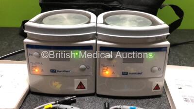 2 x Fisher & Paykel HumiGard MR860AEU Humidifiers with 4 x Adapters in Carry Case (Both Power Up) - 2