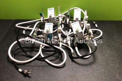 Job Lot Including 2 x Sechrist Model 3500HL Air Oxygen Mixers and 2 x Sechrist 3500 Low Flow Air-Oxygen Mixers with Hoses and Valves