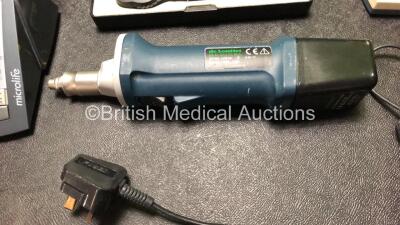 Mixed Lot Including 1 x Aerocrine Niox Vero Monitor with Probe, 2 x Medtronic Carelink Monitors, 1 x Keeler Ophthalmoscope in Case, 1 x CareFusion Baby Co Spirometer, 1 x Microlife Monitor, 1 x deSoutter CCB 96 Cast Cutter, 1 x Bosch AL 60 DV Charger, 6 x - 9