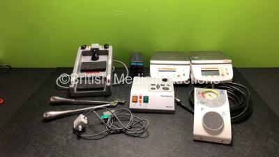 Mixed Lot Including 2 x Digi DS-502 Weighing Scales, 1 x Summit Medical H550 Pump with Hose, 1 x Baxter Fibrinotherm Unit, 1 x Datex Type M-ESTPR-00-03 Module and 1 x Zeiss Microscope Footswitch