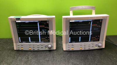 2 x Datascope Passport 2 Patient Monitors Including ECG and SpO2 Options (Both Power Up)