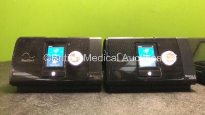 4 x ResMed AirSense 10 Autoset CPAP Units with 2 x Power Supplies (All Power Up, 3 x Missing Humidifier Chambers) - 3