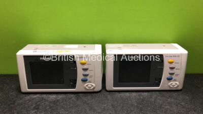 2 x Philips IntelliVue X2 Handheld Patient Monitors with ECG, SpO2, NBP, Press and Temp Options (Both Power Up with Stock Battery, 2 x Flat Batteries Included)