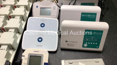 Mixed Lot Including 1 x Philips IntelliVue X2 Patient Monitor with ECG, SpO2, NBP, Temp and Press Options (No power, Suspected Flat Battery, Damaged Casing - See Photos) 6 x Merlin Transmitters, 2 x Boston Scientific Latitude Communicator, 1 x Omron M6 BP - 8