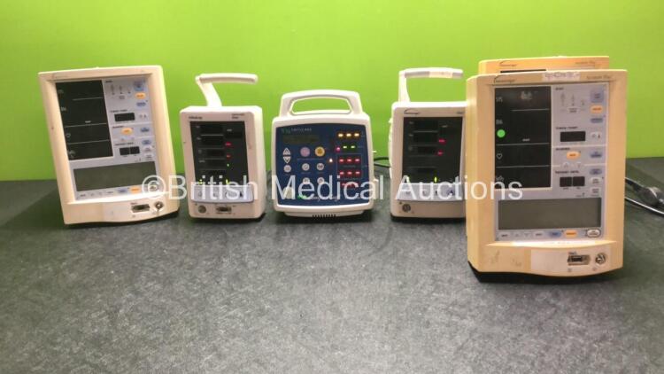 Job Lot of Patient Monitors Including 3 x Datascope Accutorr Plus Patient Monitors (2 Power Up, 1 No Power) 2 x Mindray Datascope Duo Patient Monitors (Both Power Up, 1 with Error-See Photo) 1 x Criticare 506N3 Series Patient Monitor (Powers Up)