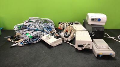 Mixed Lot Including 1 x APC 620 Smart UPS Unit (Powers Up) 1 x Omron AIR Compressor (Powers Up) 3 x Drager Infinity Hemomed Modules, 2 x Drager AC Power Supplies and Various Patient Monitoring Cables *20190303208UF, 5S1009T16511, 5292631359, 5293118258, 5