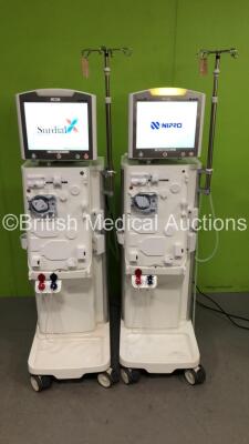 2 x Nipro Corporation Surdial X Dialysis Machines Version 1.506 with Hoses (Both Power Up) *Mfd 2018 / 2019*