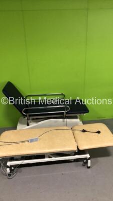 2 x Huntleigh Electric Patient Examination Couches with Controller (1 x Powers Up) *S/N IPS-09674*