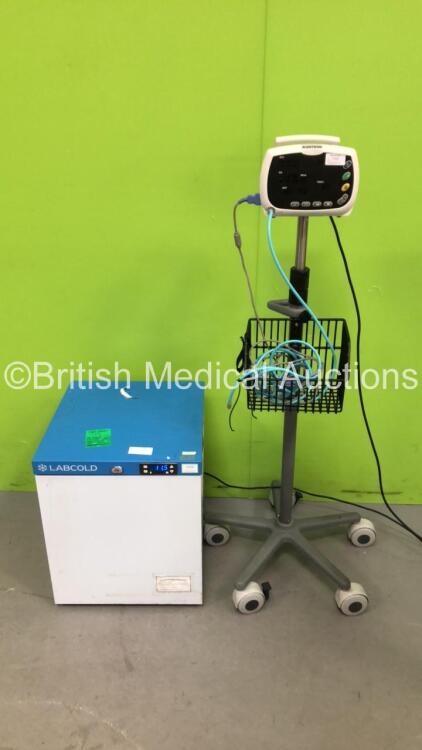 1 x Charter Kontron Patient Monitor on Stand (Draws Power - Blank Screen) and 1 x Lec Medical Fridge (Powers Up)