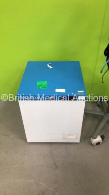 1 x Charter Kontron Patient Monitor on Stand (Draws Power - Blank Screen) and 1 x Lec Medical Fridge (Powers Up) - 4